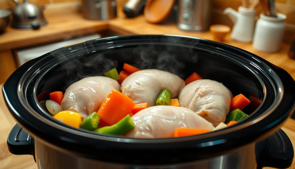 frozen chicken in crock pot